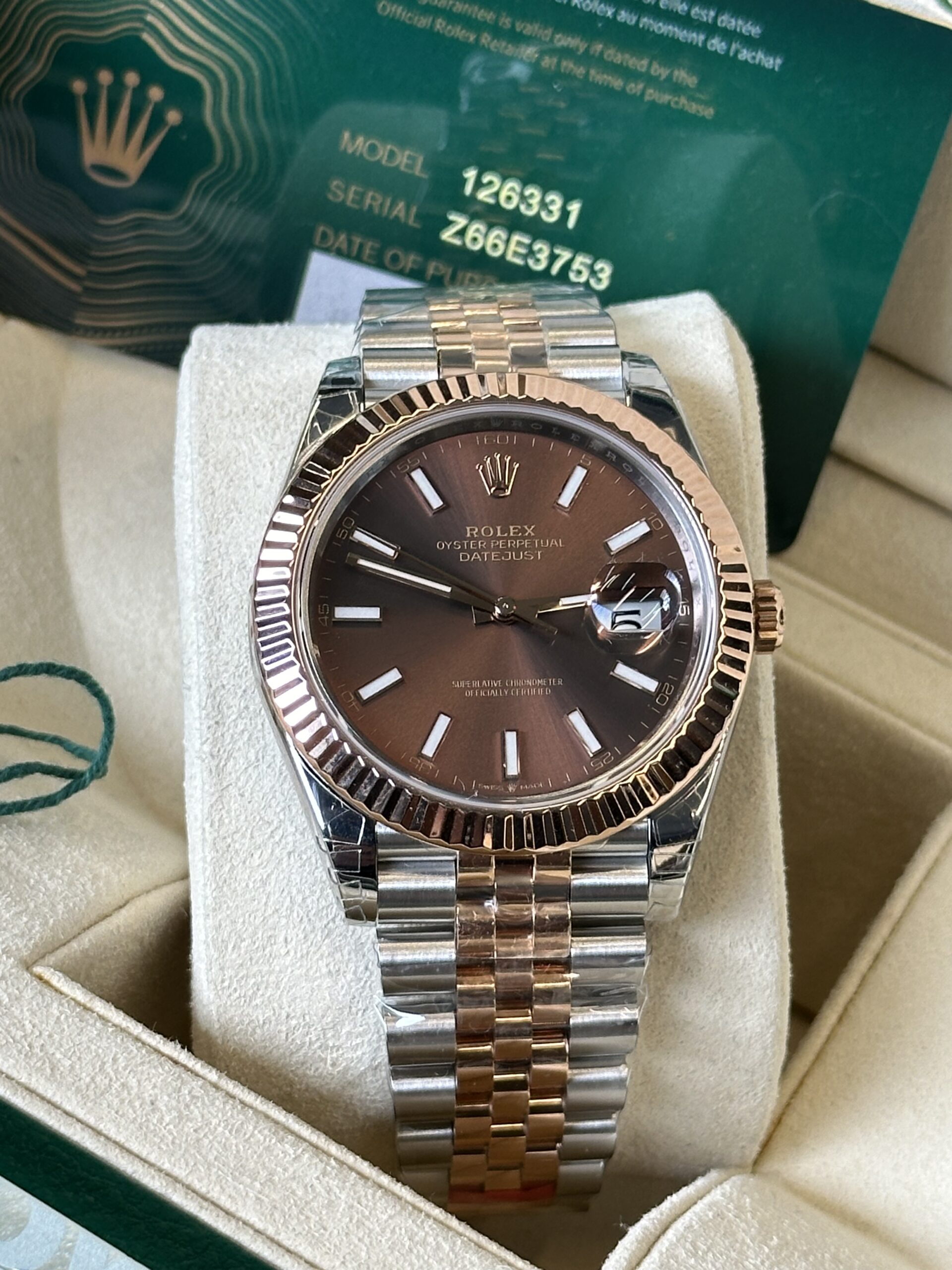 Rolex Datejust 41" | Chocolate Dial Bi-Color Gold (SUPERCLONE) - Afbeelding 3