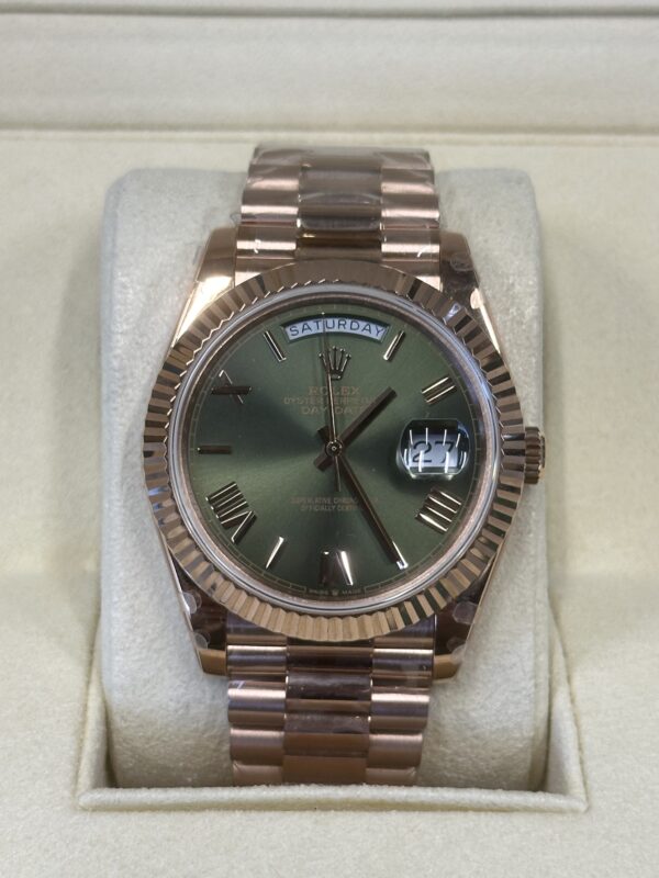 Rolex Day-Date 40" | Rose Gold Olive Green Dial (BP SWISS MADE)