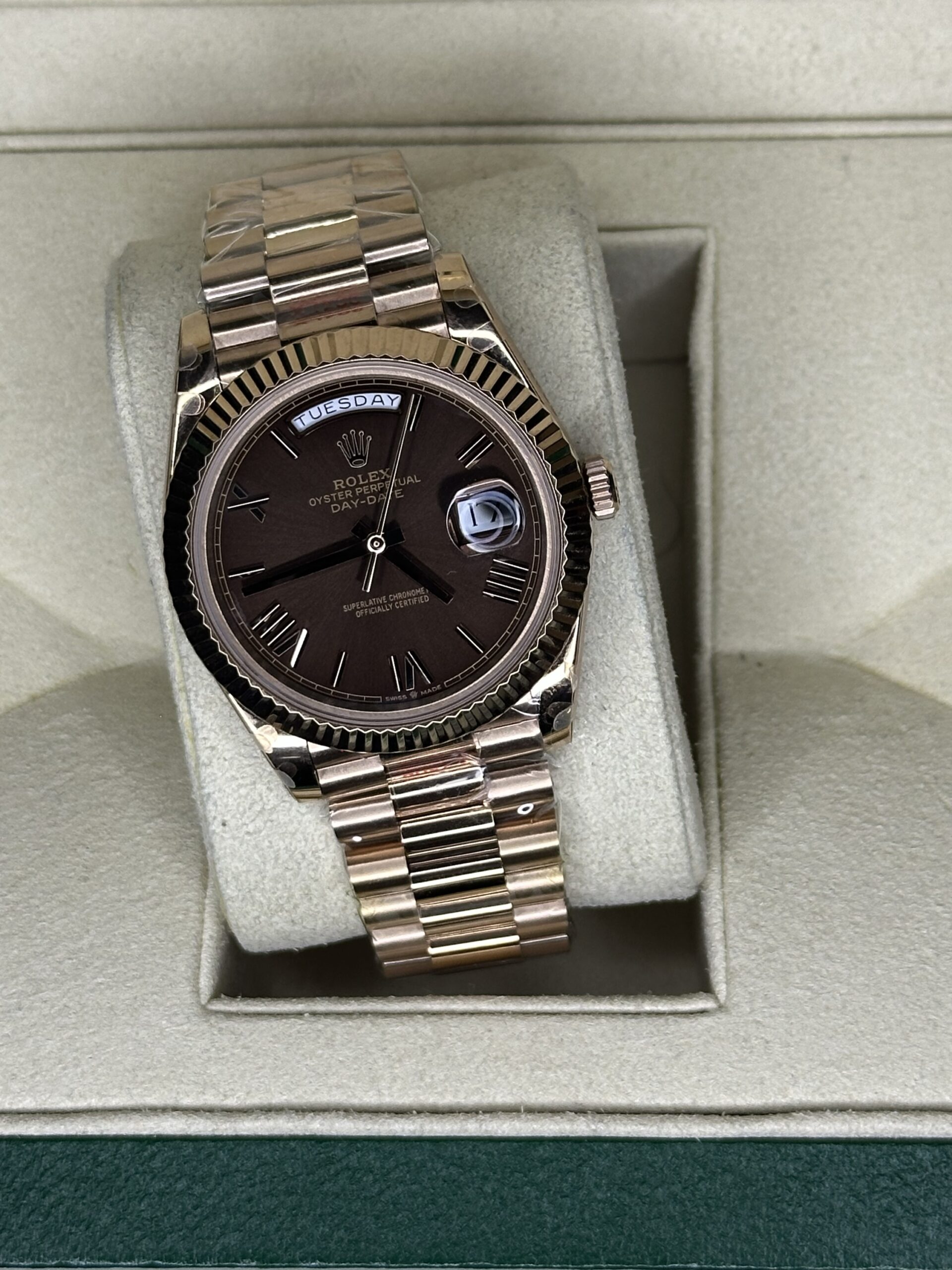 Rolex Day-Date 40" | Chocolate Roman Dial (Superclone) - Afbeelding 4