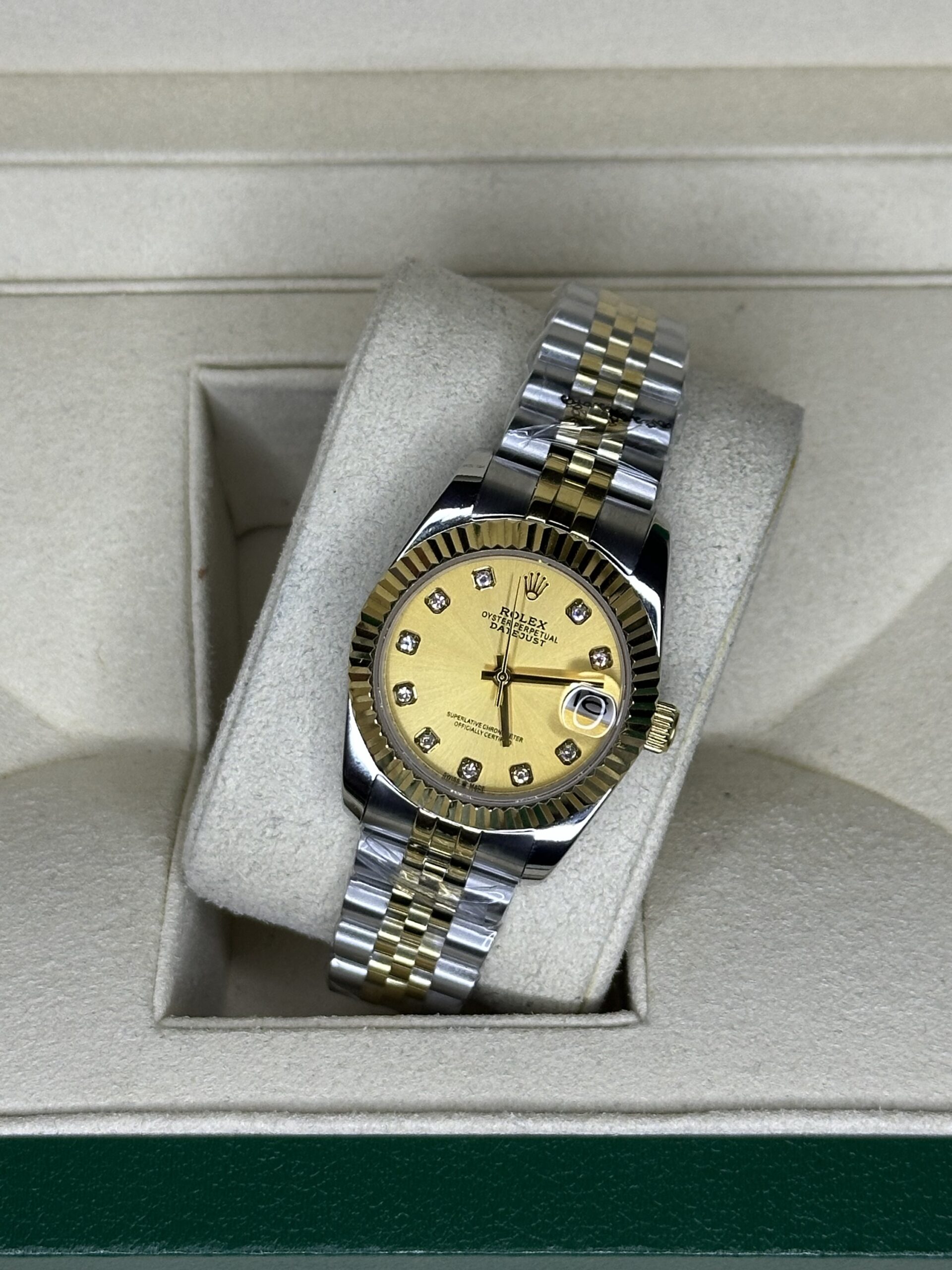 Rolex Lady-Datejust 31'' | Champagne Diamond Dial Bi-Color Gold (AAA+) - Afbeelding 2