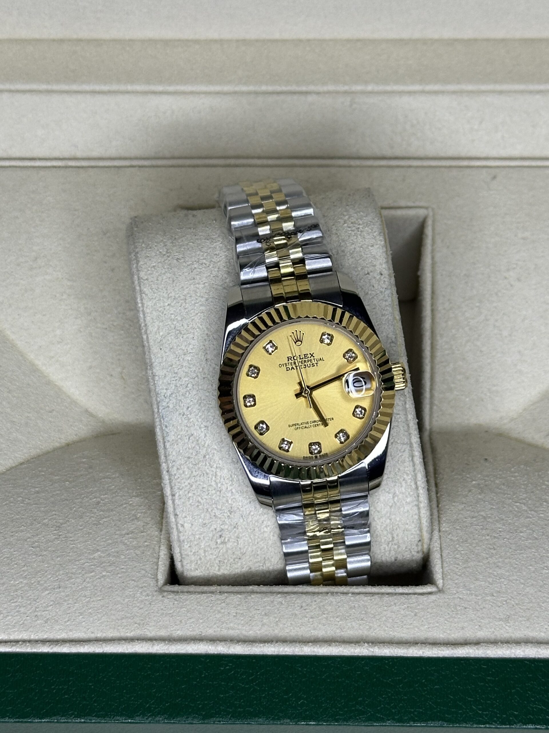 Rolex Lady-Datejust 31'' | Champagne Diamond Dial Bi-Color Gold (AAA+) - Afbeelding 3