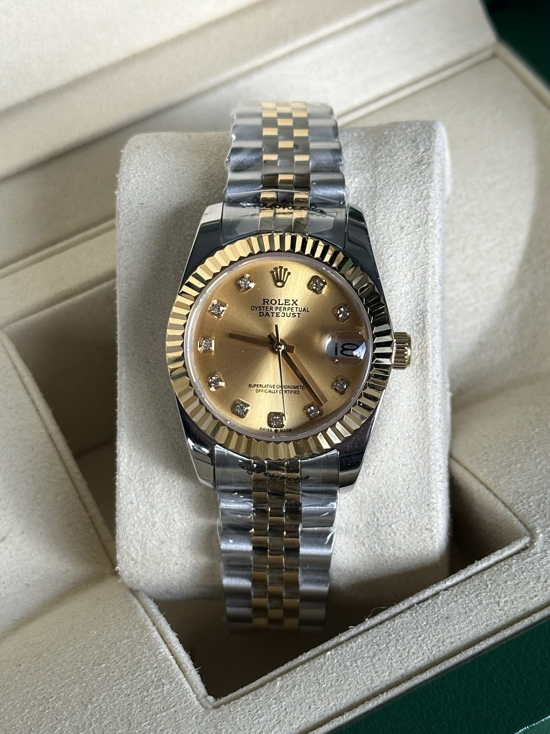 Rolex Lady-Datejust 31'' | Champagne Diamond Dial Bi-Color Gold (AAA+) - Afbeelding 2