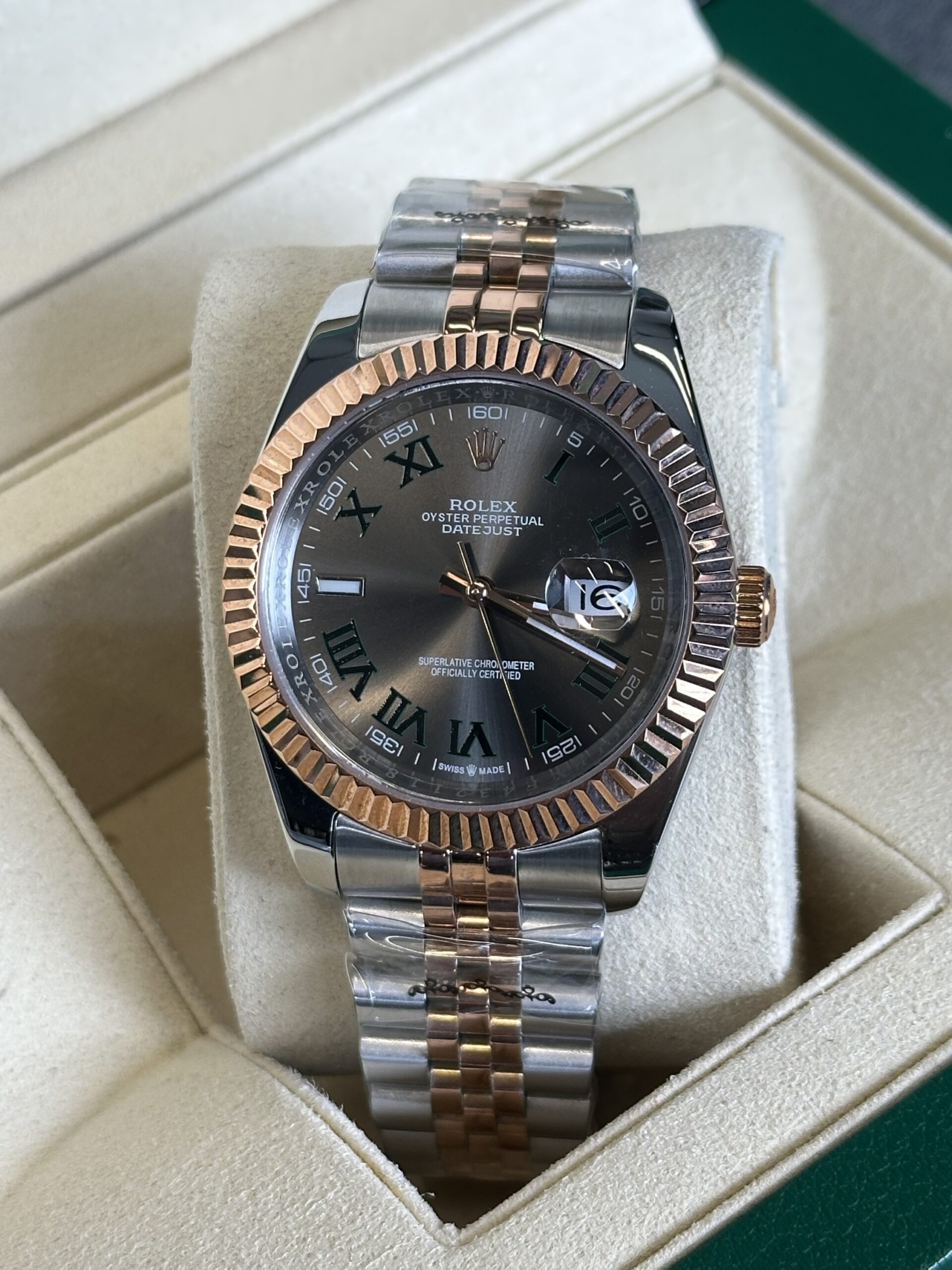 Rolex Datejust 41" | Wimbledon Bi-Color Rose Gold (AAA+) - Afbeelding 2