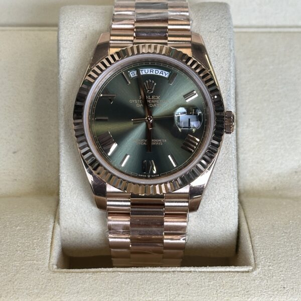 Rolex Day-Date 40" | Rose Gold Olive Green Dial (BP SWISS MADE)