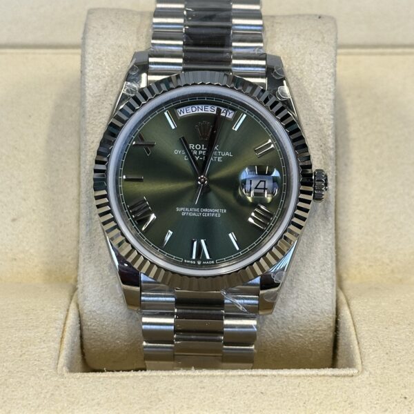 Rolex Day-Date 40" | Olive Green Roman Dial (BP SWISS MADE)