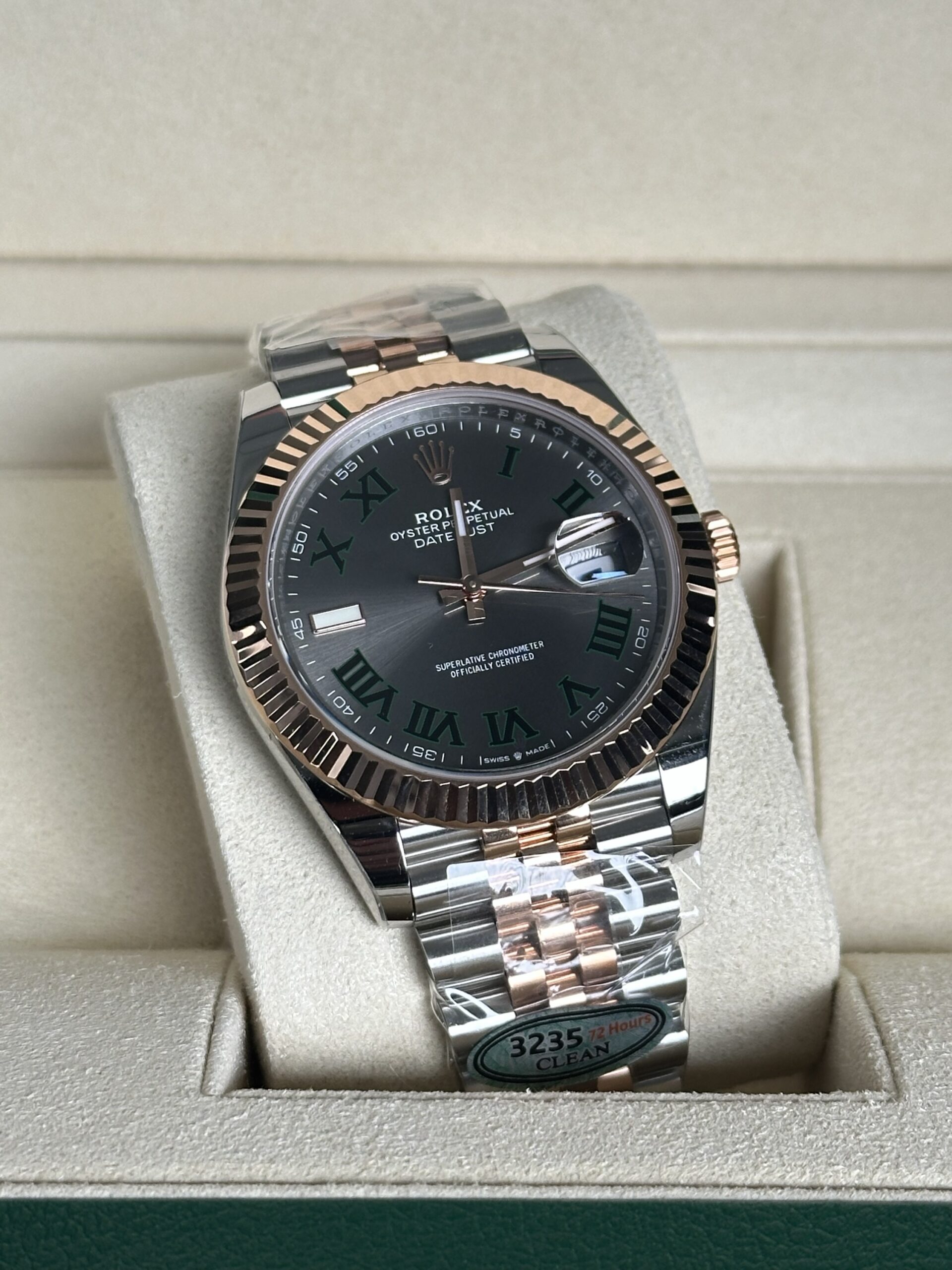 Rolex Datejust 41" | Wimbledon Bi-Color Rose Gold (SUPERCLONE) - Afbeelding 3