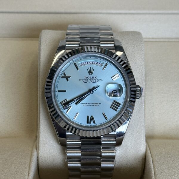 Rolex Day-Date 40" | Ice Blue Roman Dial (BP SWISS MADE)
