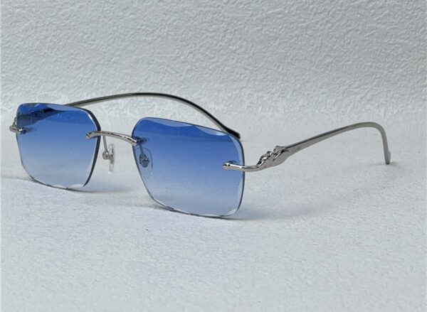 Cartier Bril | Lichtblauw/ Zilver ‘Tiger’