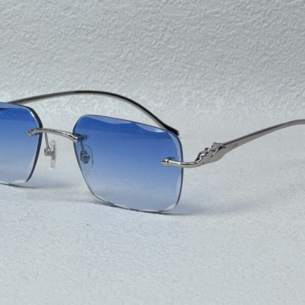 Cartier Bril | Lichtblauw/ Zilver ‘Tiger’