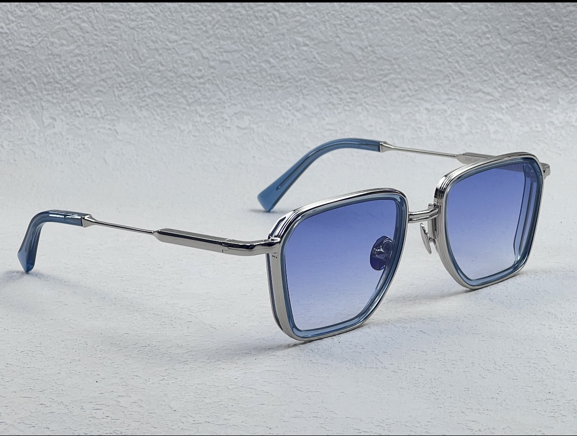 John Dalia Bril | Zilver / Blauw