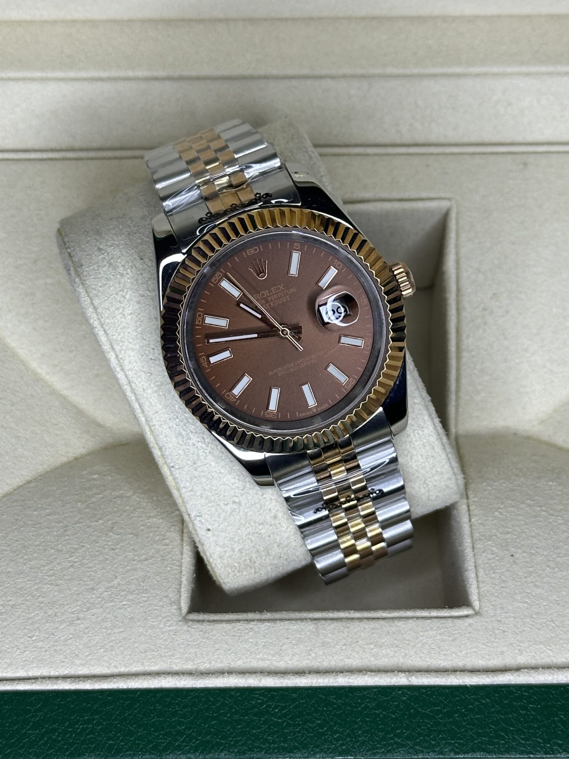 Rolex Datejust 41'' | Chocolate dial bi-color Rose Gold (AAA+) - Afbeelding 3