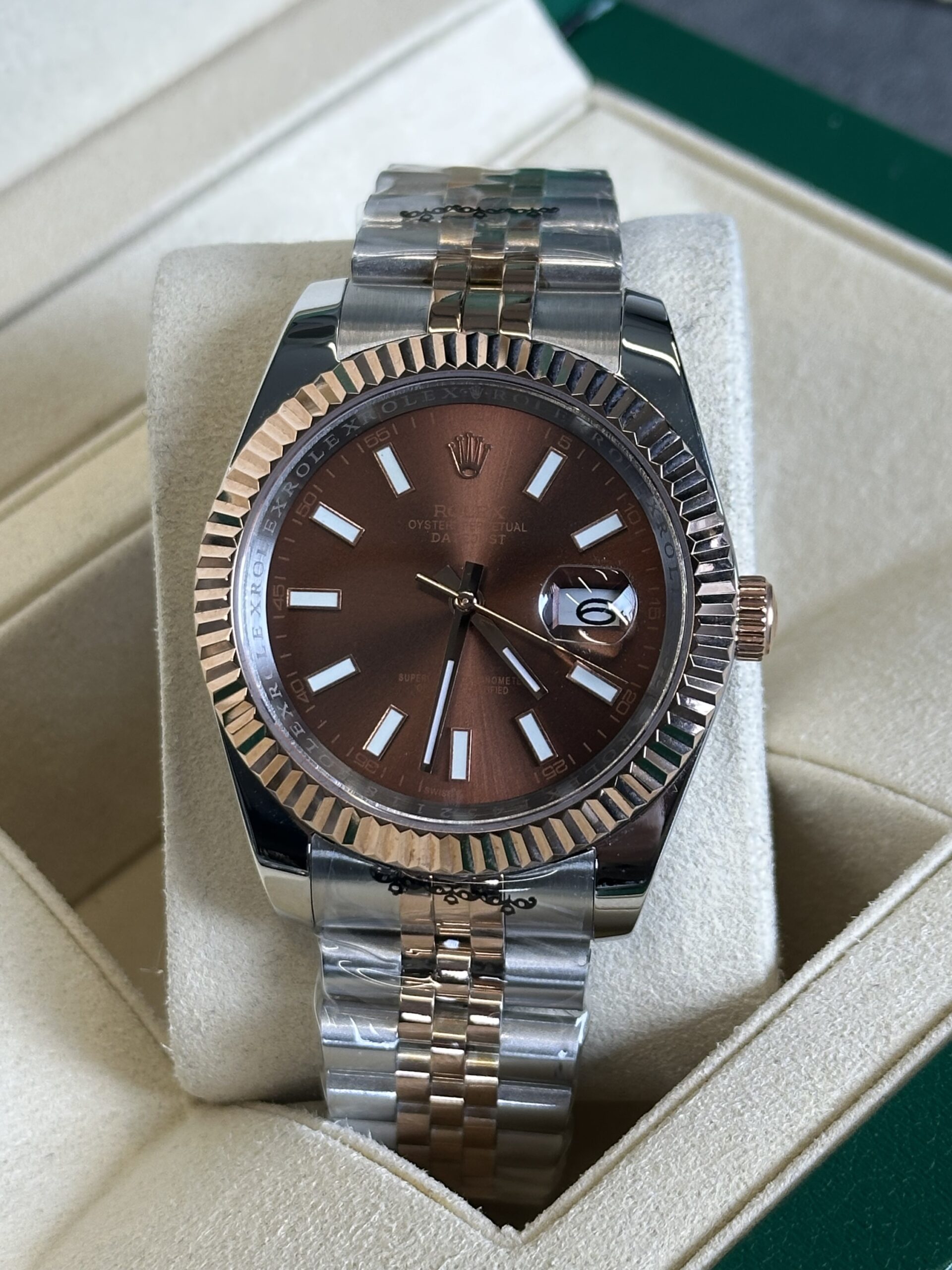 Rolex Datejust 41'' | Chocolate dial bi-color Rose Gold (AAA+) - Afbeelding 2