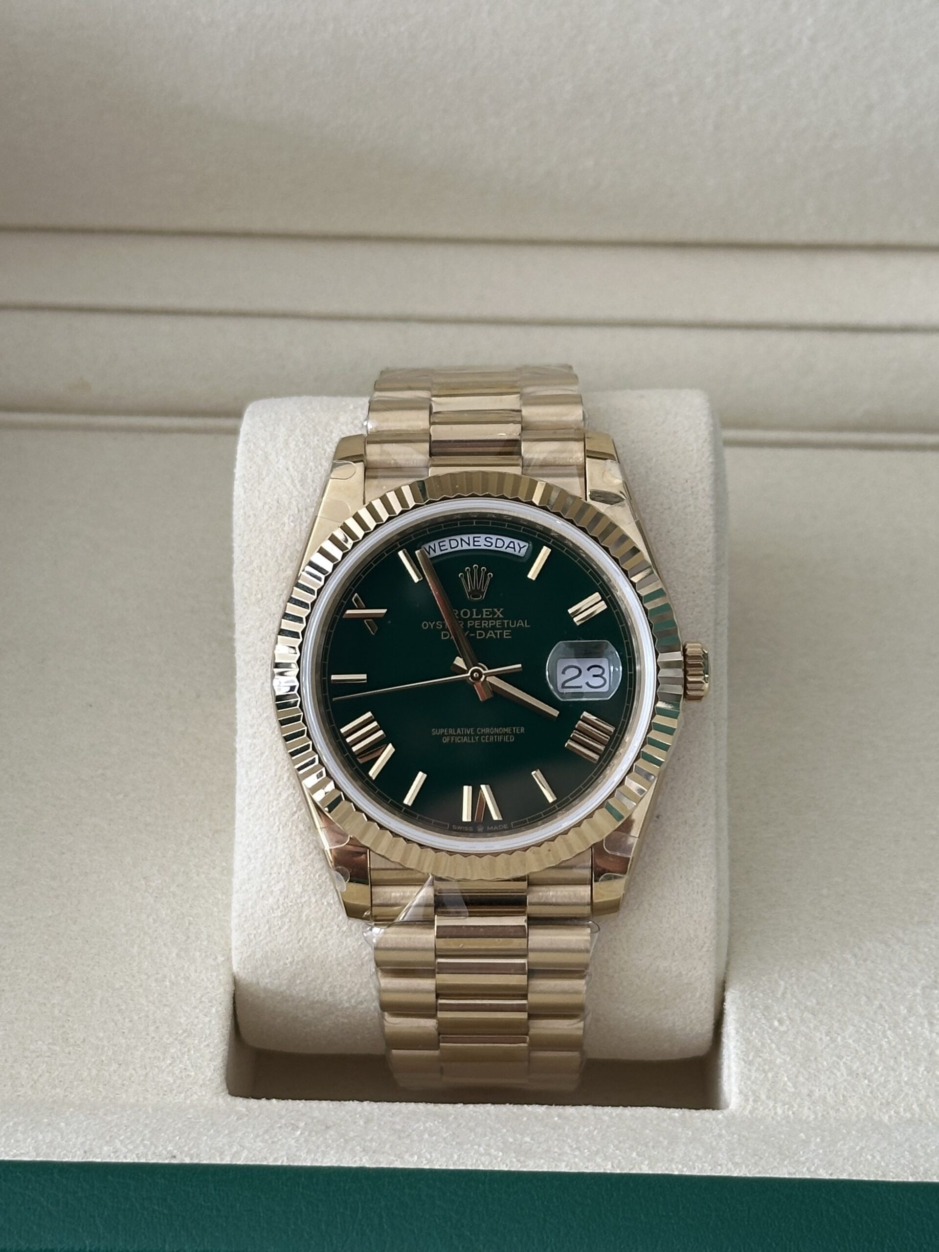 Rolex Day-Date 40" | Yellow Gold Green Dial (BP SWISS MADE)