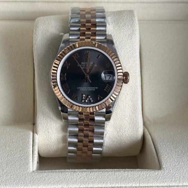 Rolex Lady-Datejust 31" | Rhodium Roman Dial Bi-Color Rose (BP SWISS MADE)