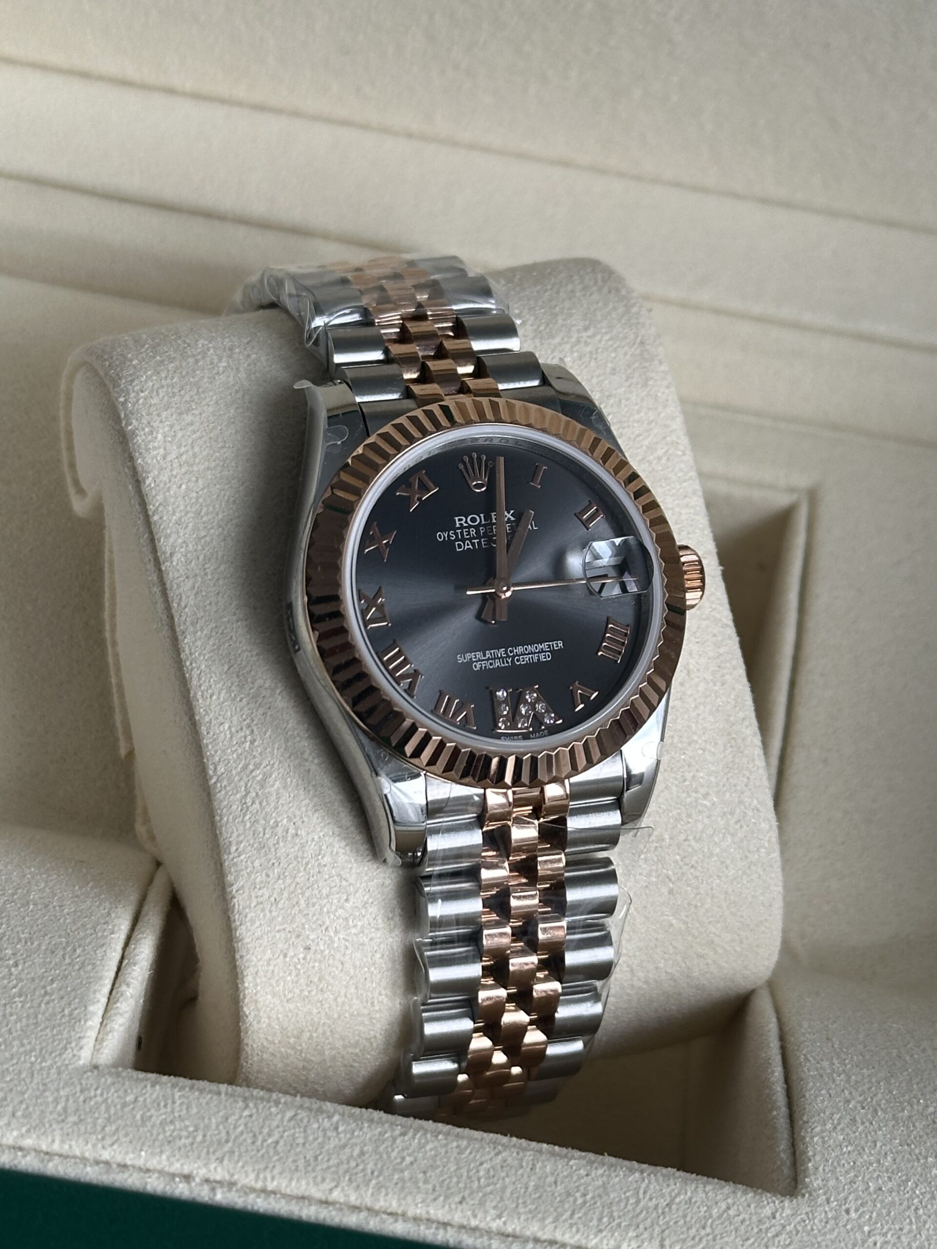 Rolex Lady-Datejust 31" | Rhodium Roman Dial Bi-Color Rose (BP SWISS MADE) - Afbeelding 2
