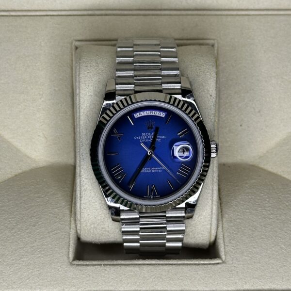 Rolex Day-Date 40" | White Gold Ombre Blue Dial (BP SWISS MADE)