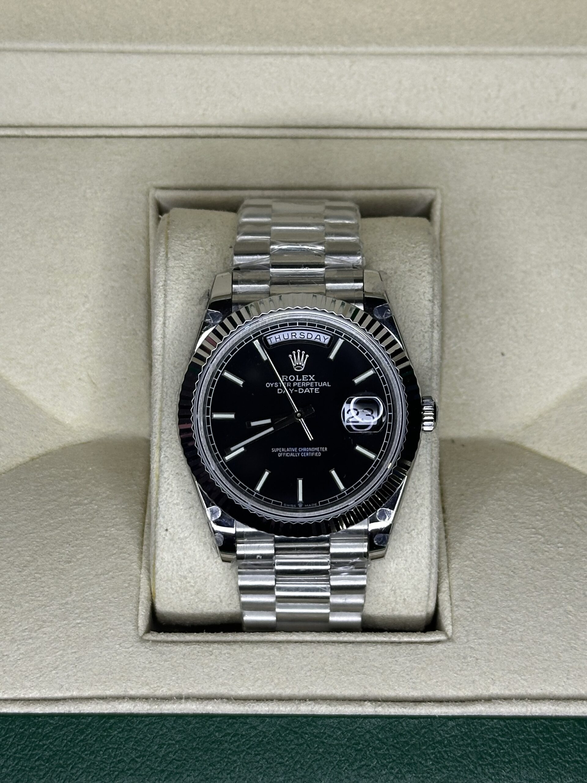 Rolex Day-Date 40" | White Gold Black Dial (BP SWISS MADE)