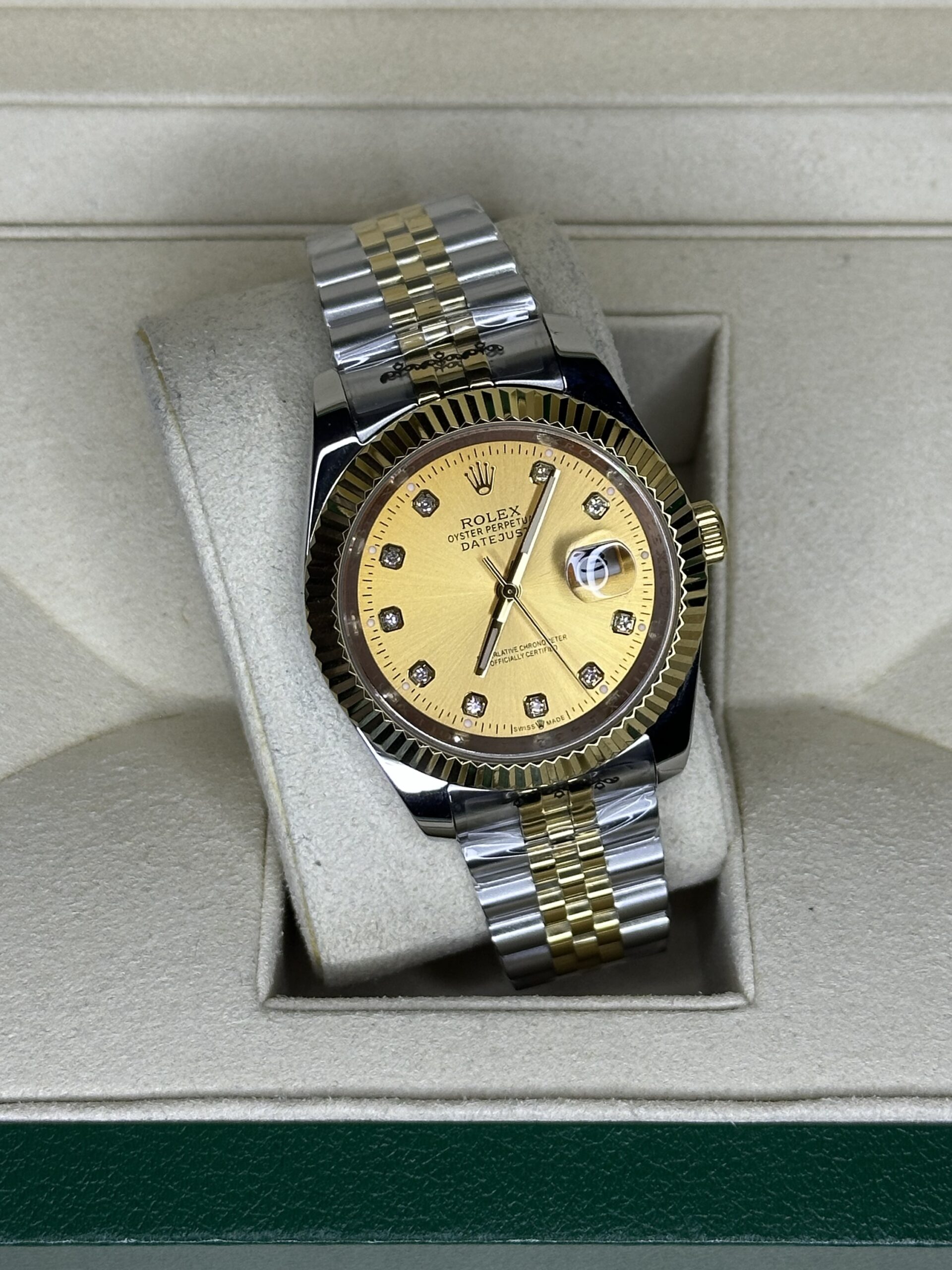 Rolex Datejust 41" | Champagne Diamond Dial Bi-Color Gold (AAA+) - Afbeelding 3