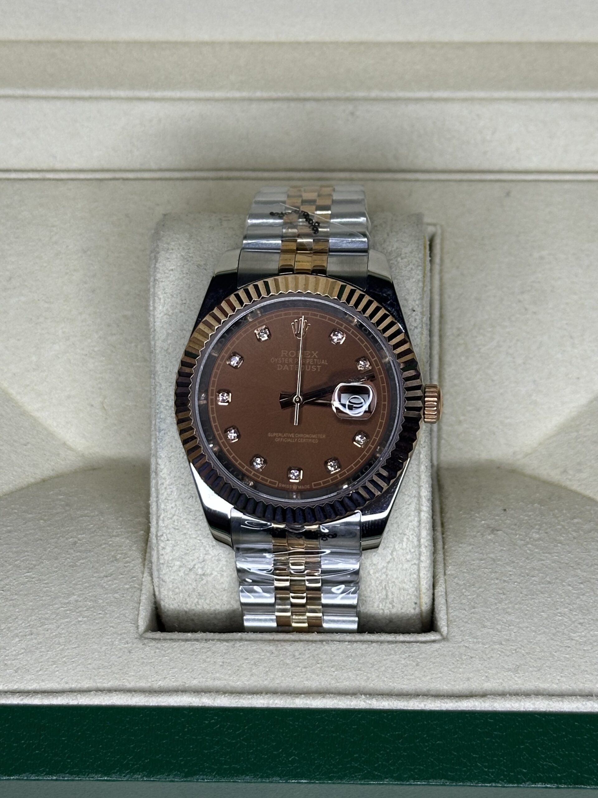 Rolex Datejust 41'' | Chocolate Diamond Dial Bi-Color Rose Gold (AAA+)