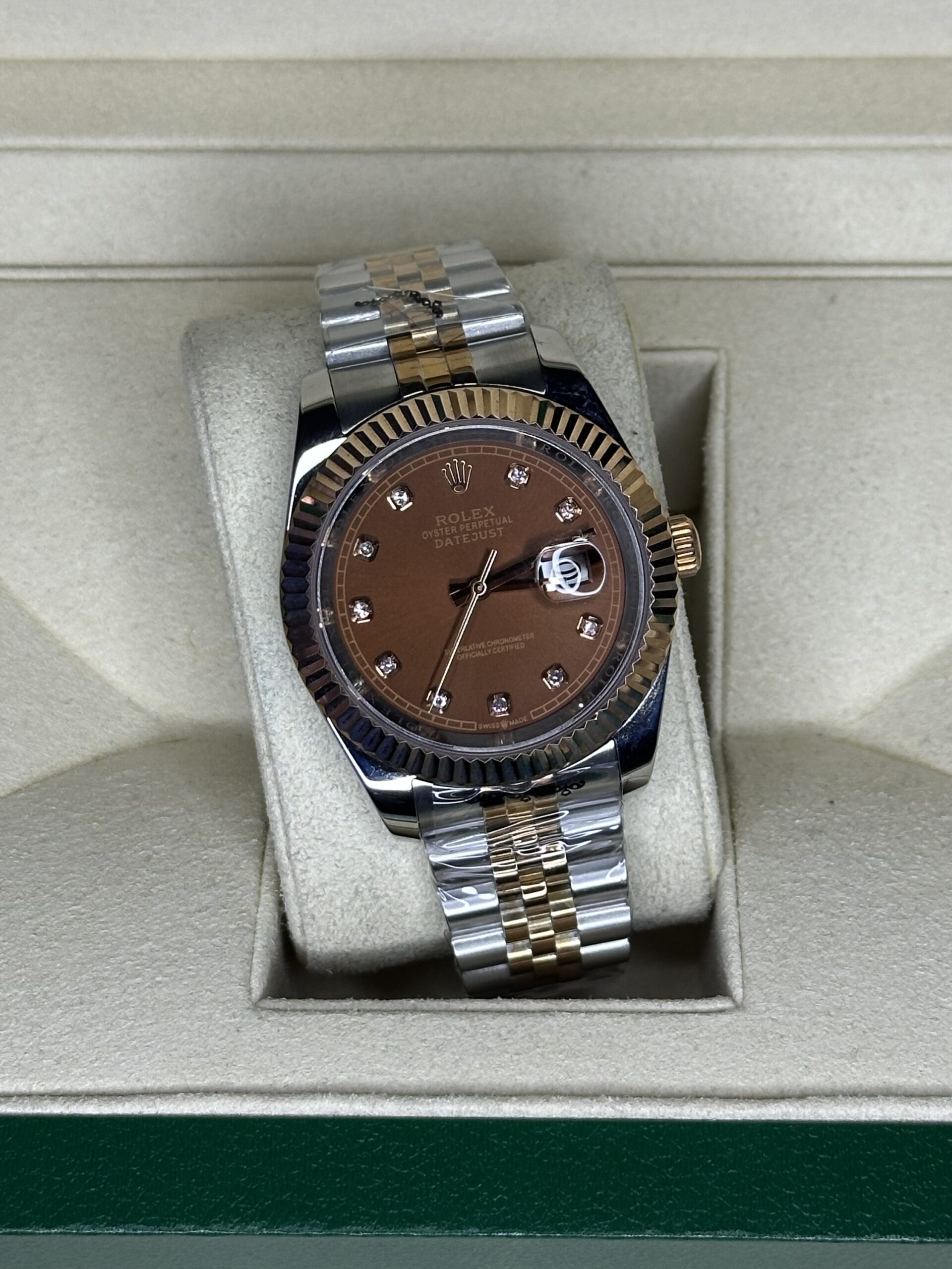 Rolex Datejust 41'' | Chocolate Diamond Dial Bi-Color Rose Gold (AAA+) - Afbeelding 3