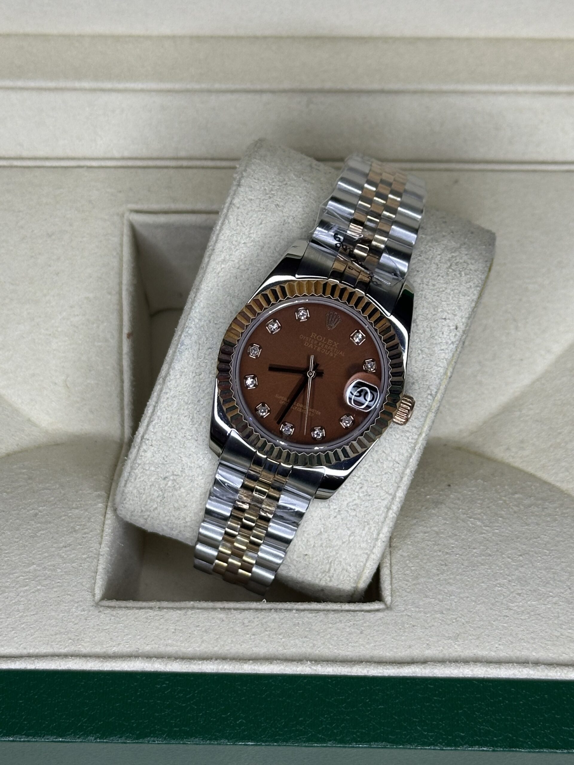 Rolex Lady-Datejust 31'' | Chocolate Diamond Dial Bi-Color Rose Gold (AAA+) - Afbeelding 2