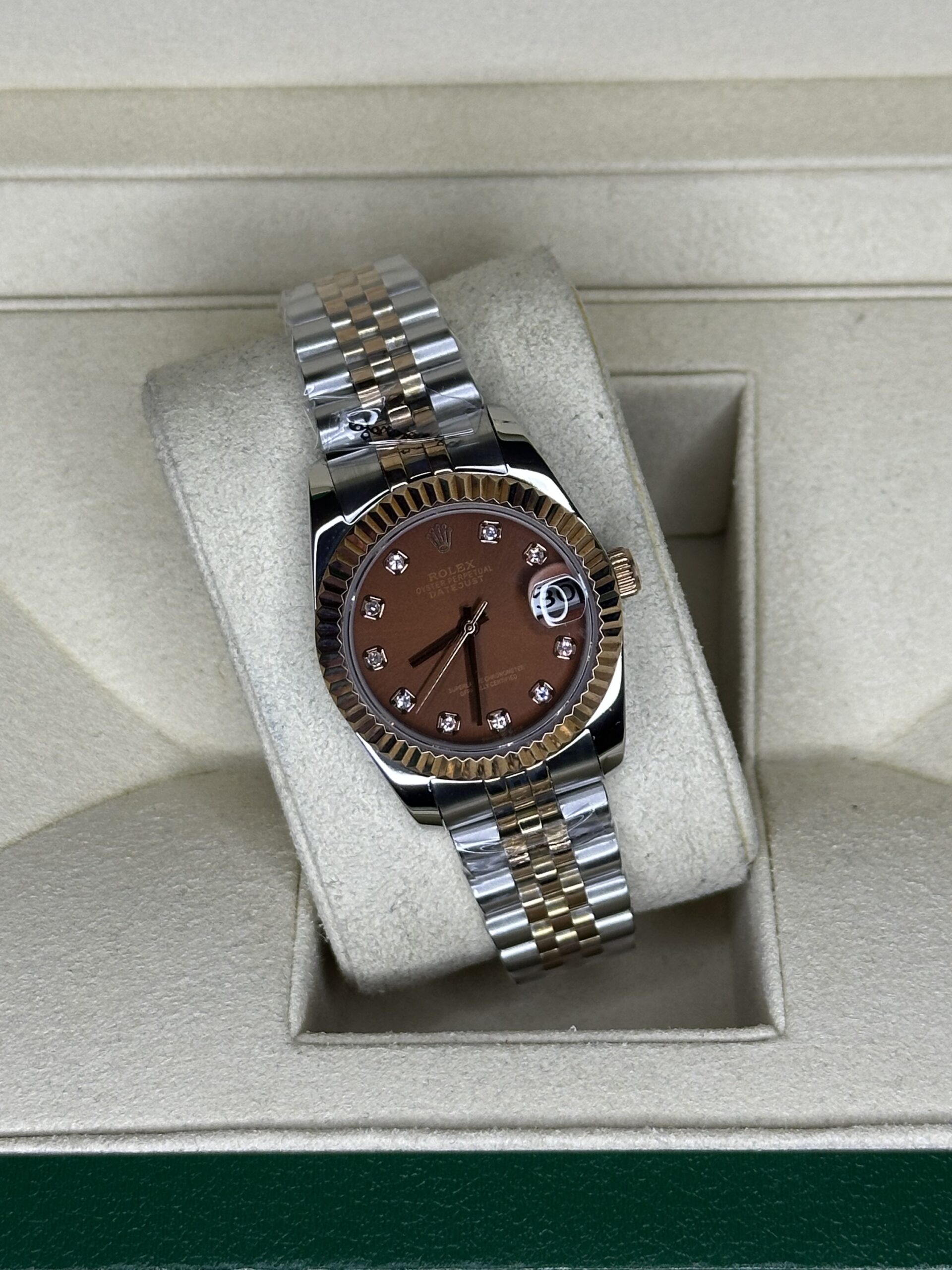 Rolex Lady-Datejust 31'' | Chocolate Diamond Dial Bi-Color Rose Gold (AAA+) - Afbeelding 3