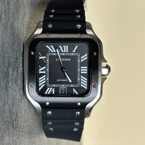 Cartier Large Size | Black Dial Rubber Band (AAA+)