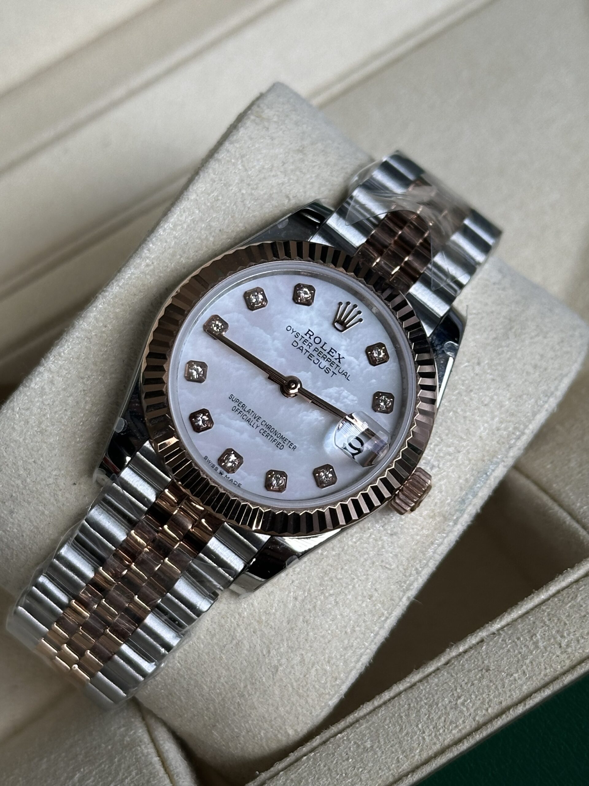 Rolex Lady-Datejust 31" | Meteorite Diamond Dial Bi-Color Rose Gold (BP SWISS MADE) - Afbeelding 3