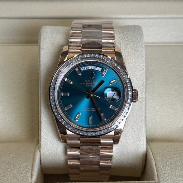 Rolex Day-Date 36" | Everosé Gold Blue Diamond Dial(BP SWISS MADE)